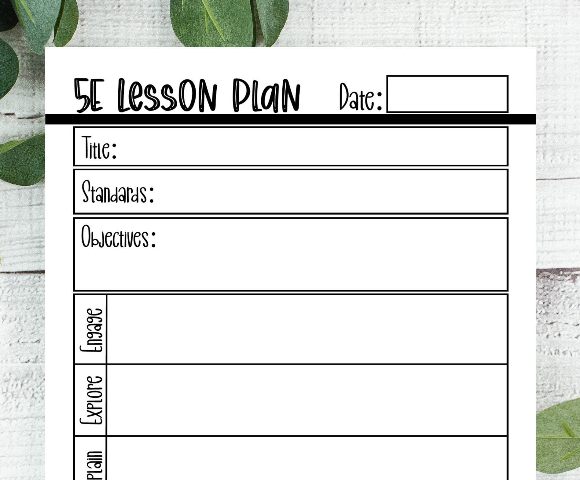 EDITABLE Lesson Plan Template 5E Lesson Plan Template Inquiry Lesson Planner Remote Learning Homeschool Lesson Template School Planner Etsy