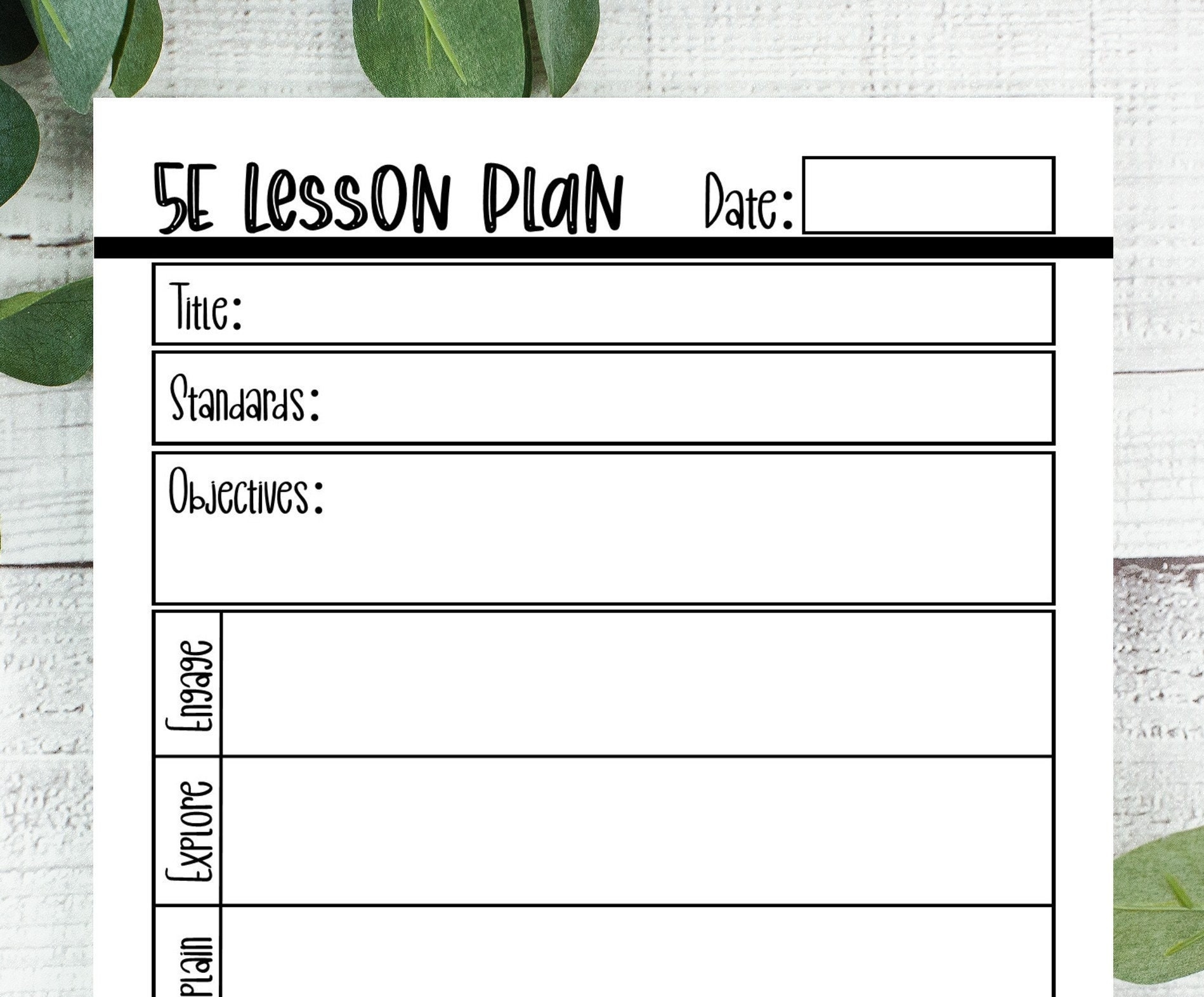 EDITABLE Lesson Plan Template 5E Lesson Plan Template Inquiry Lesson Planner Remote Learning Homeschool Lesson Template School Planner Etsy