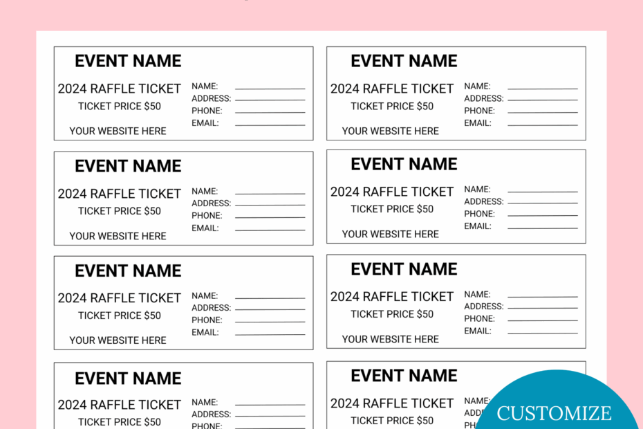 Editable Raffle Ticket Printable