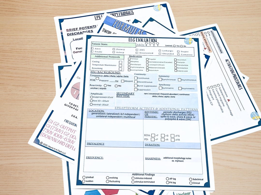 EEG Reading Worksheets Neurodiagnostic Printable EEG Tech 