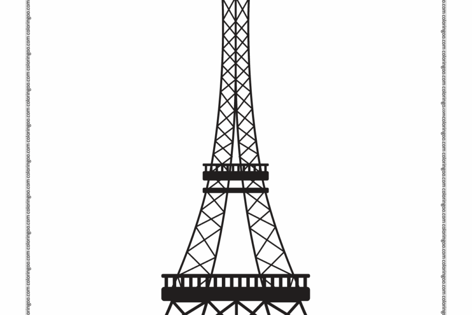 Eiffel Tower Coloring Sheet For Kids