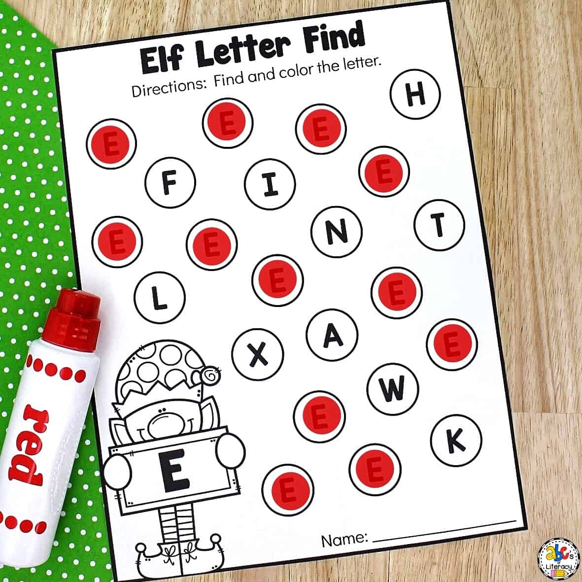 Elf Letter Find Worksheets