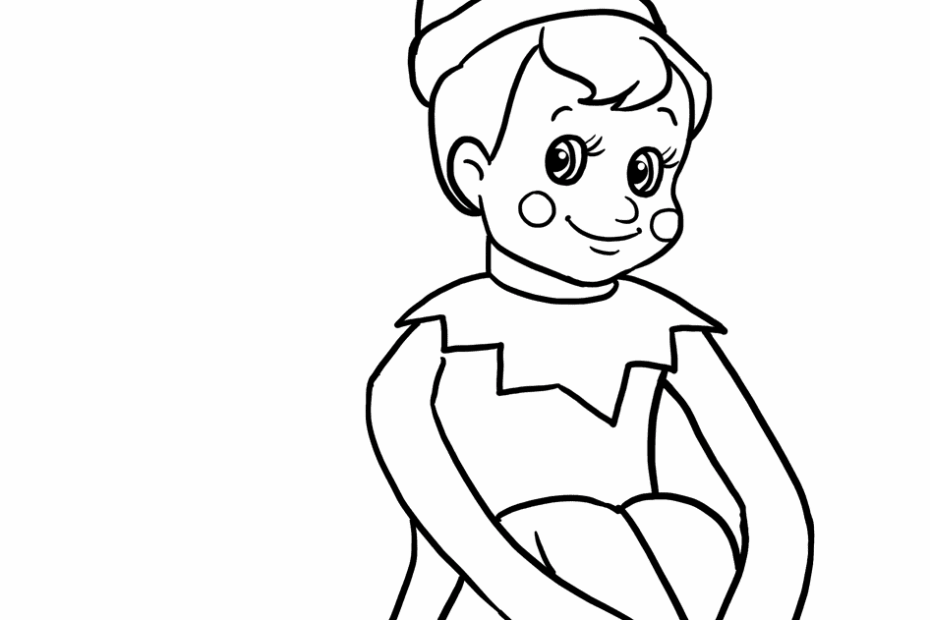 Elf On The Shelf Coloring Page Easy Drawing Guides