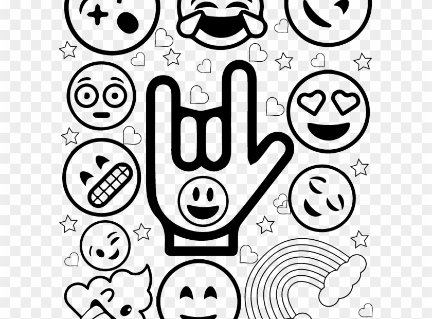 Emoji Coloring Book Rock Hoodies HD Png Download 612x792 4095939 PngFind
