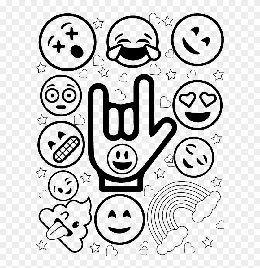 Emoji Coloring Book Rock Hoodies HD Png Download 612x792 4095939 PngFind
