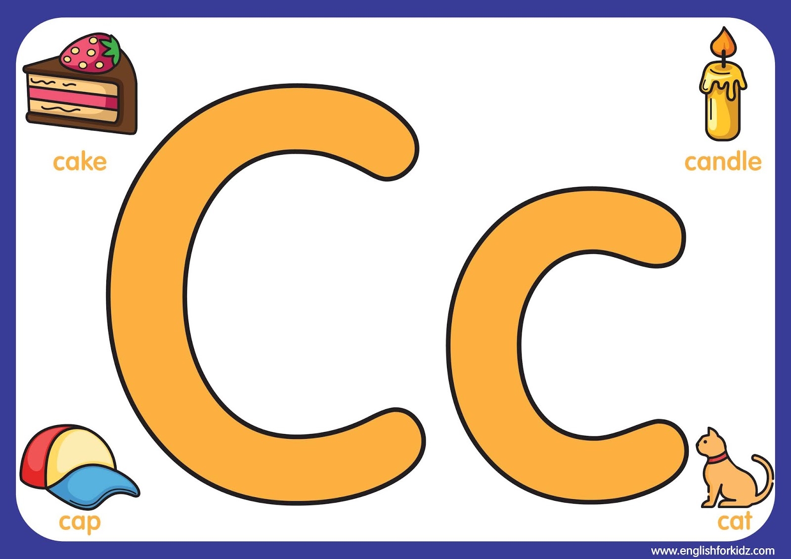 English For Kids Step By Step Big Printable Alphabet Letters A To E 