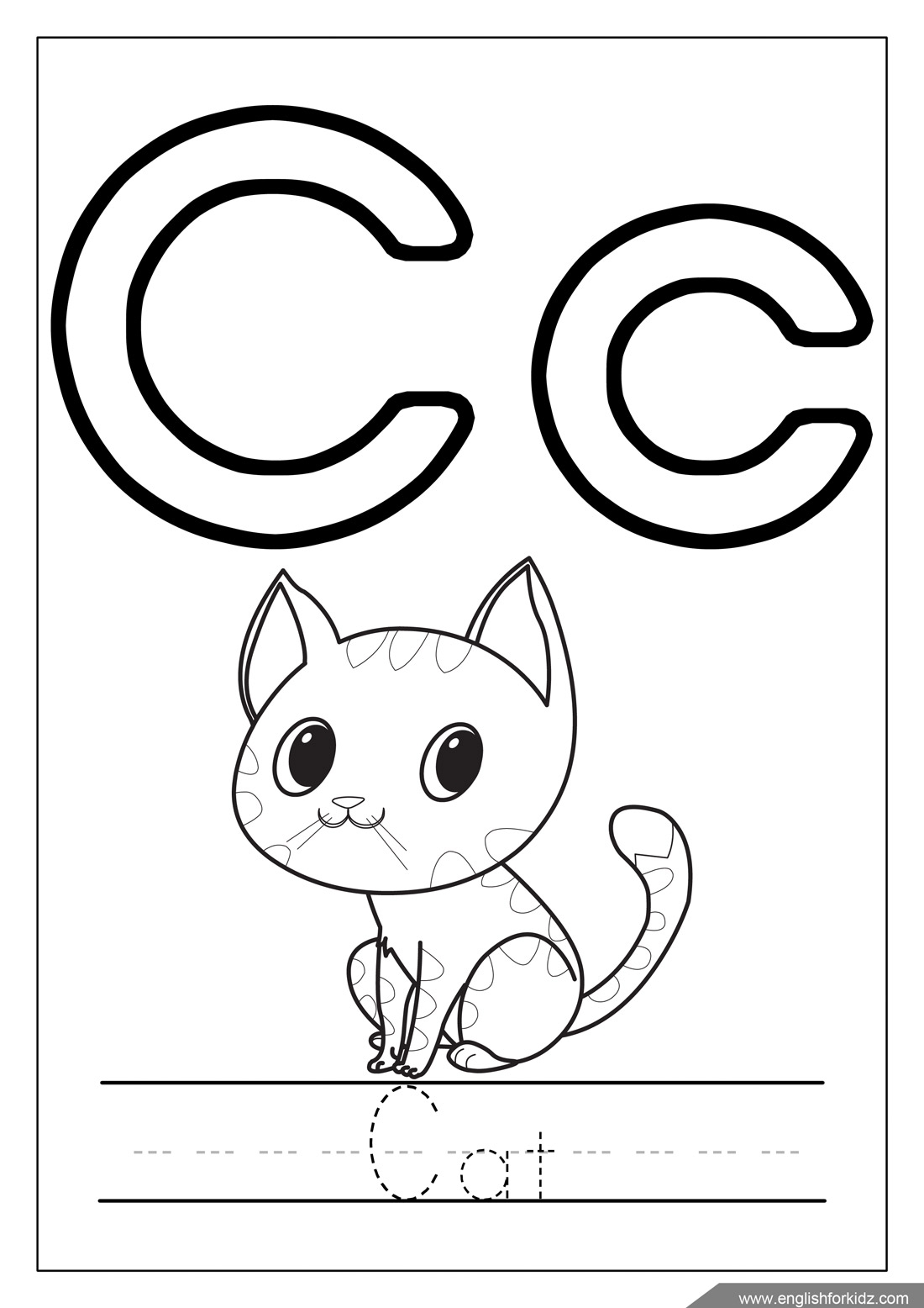 English For Kids Step By Step Letter C Worksheets Flash Cards Coloring Pages