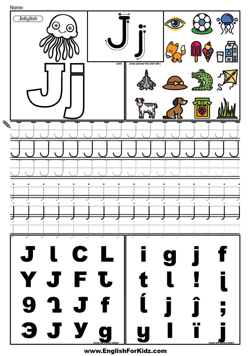 letter j worksheets