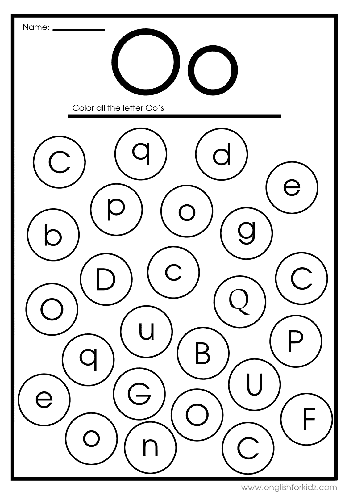 letter o printable