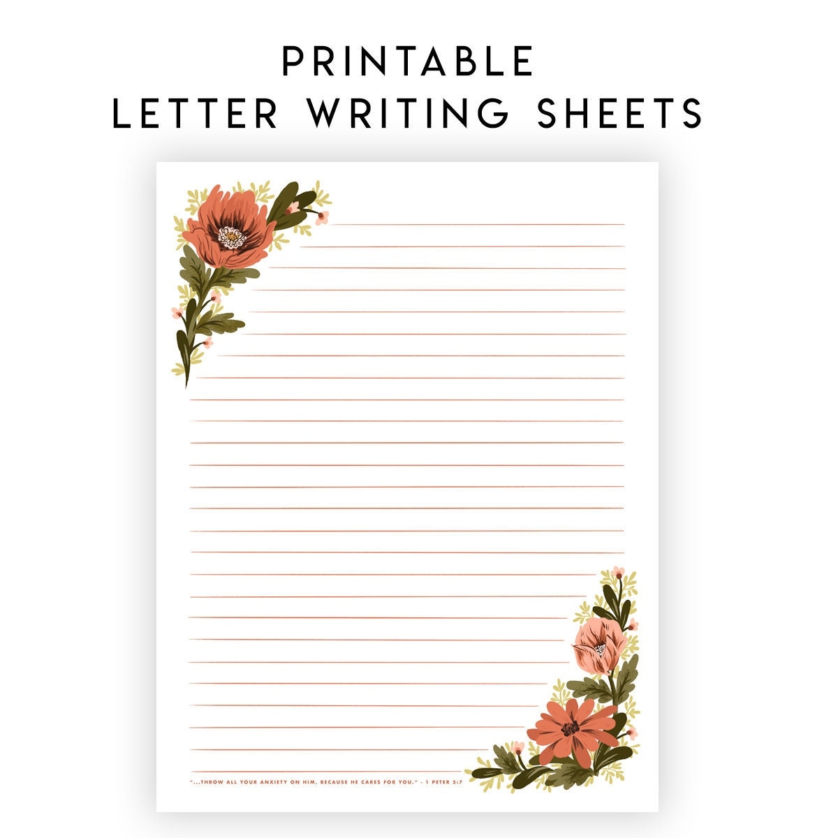 printable letter writing template