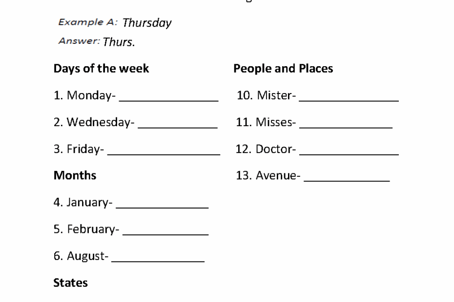 Englishlinx Abbreviations Worksheets