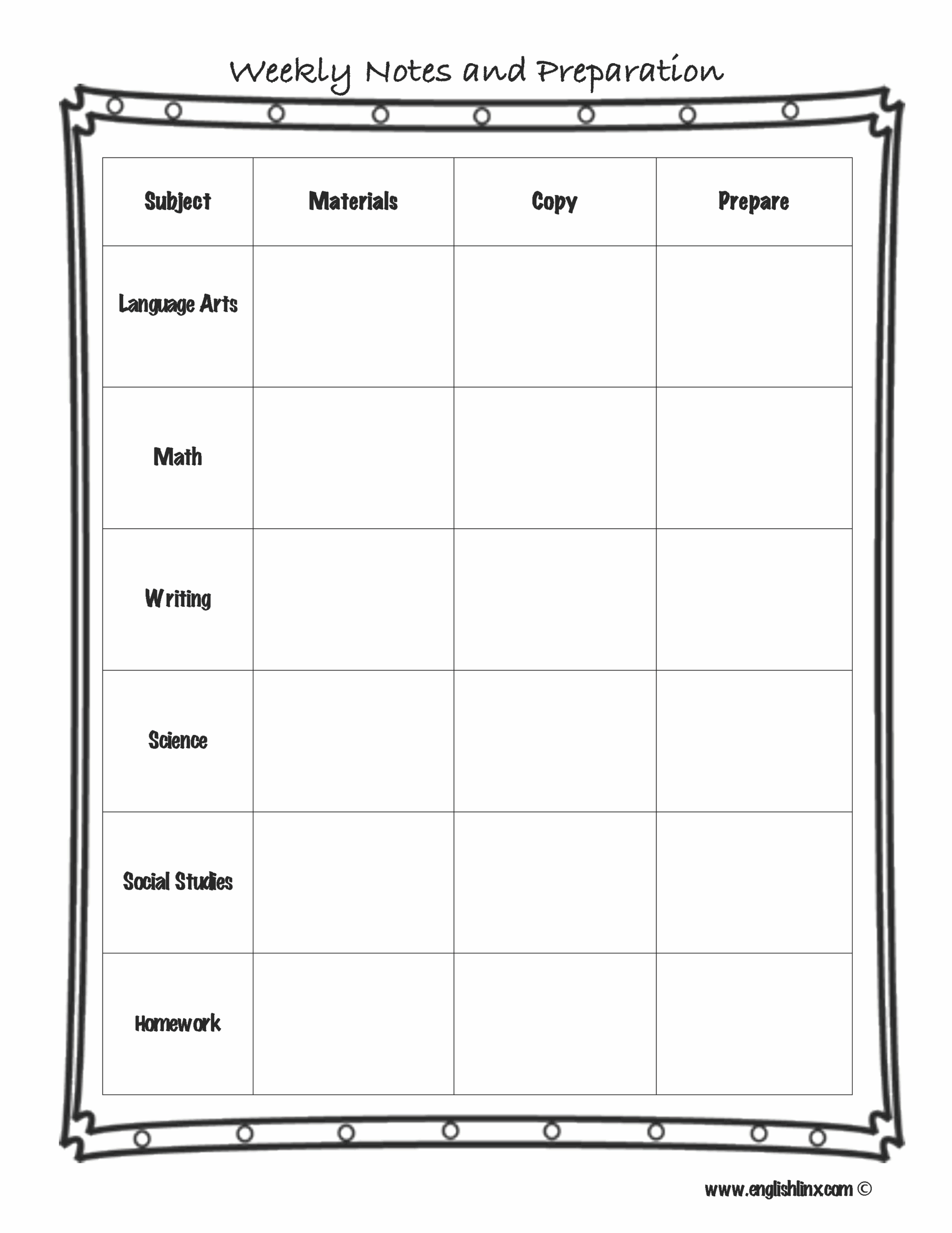 3rd grade lesson plan template
