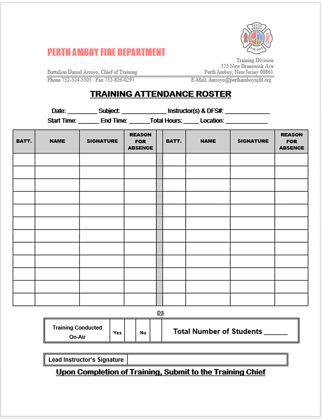Establishing A Yearly Fire Department Training Schedule