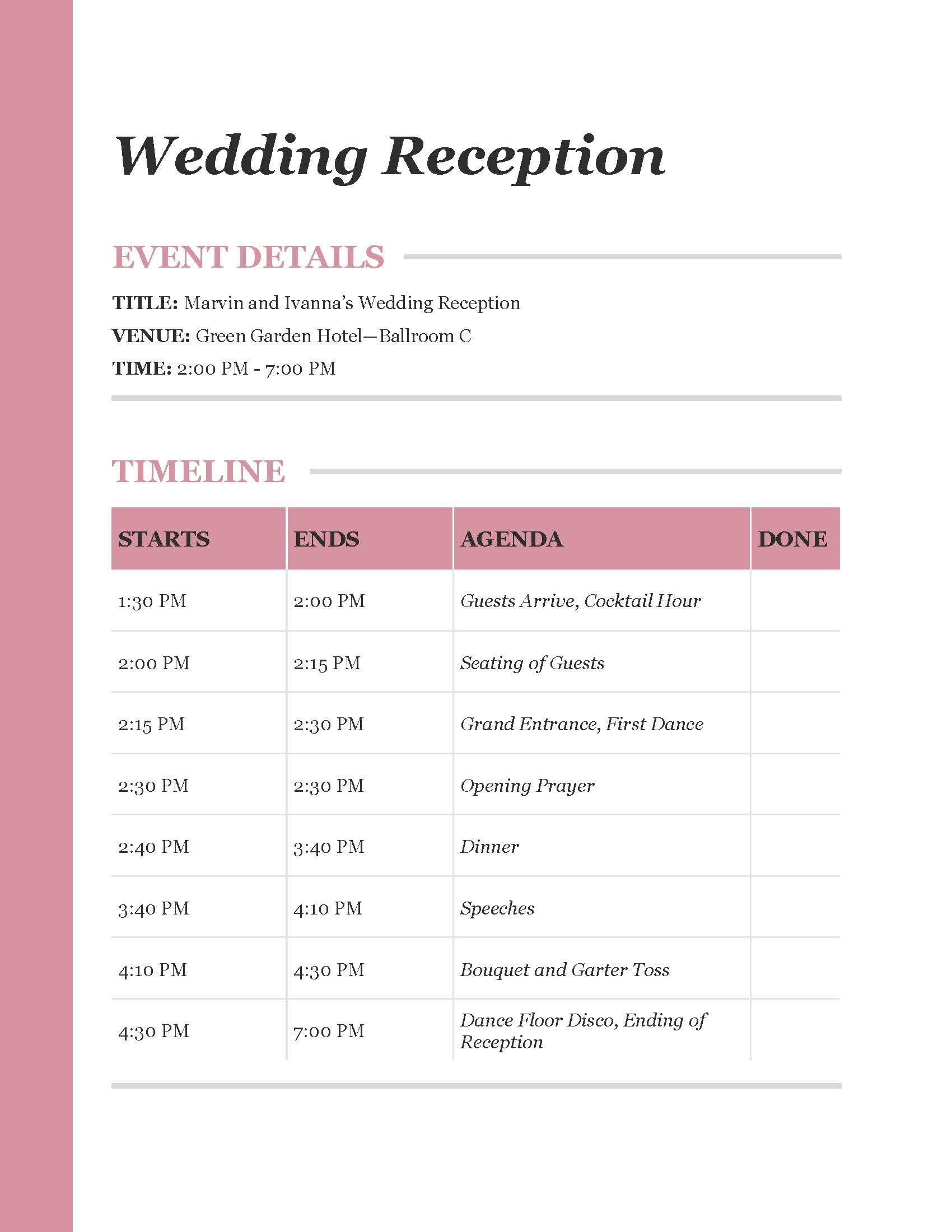 Event Agenda Template In Word Excel PDF Google Docs Pages 