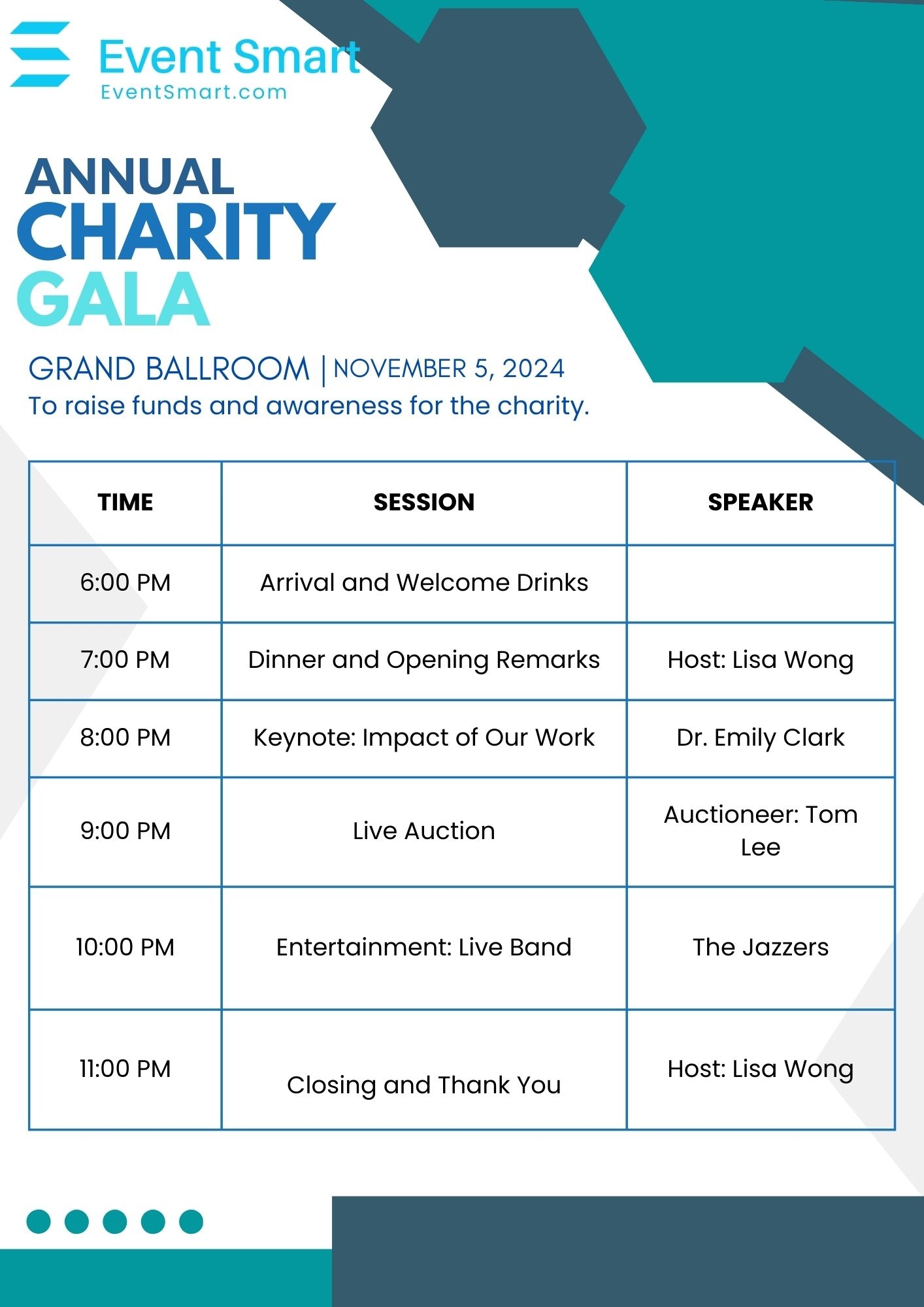 agenda template for event