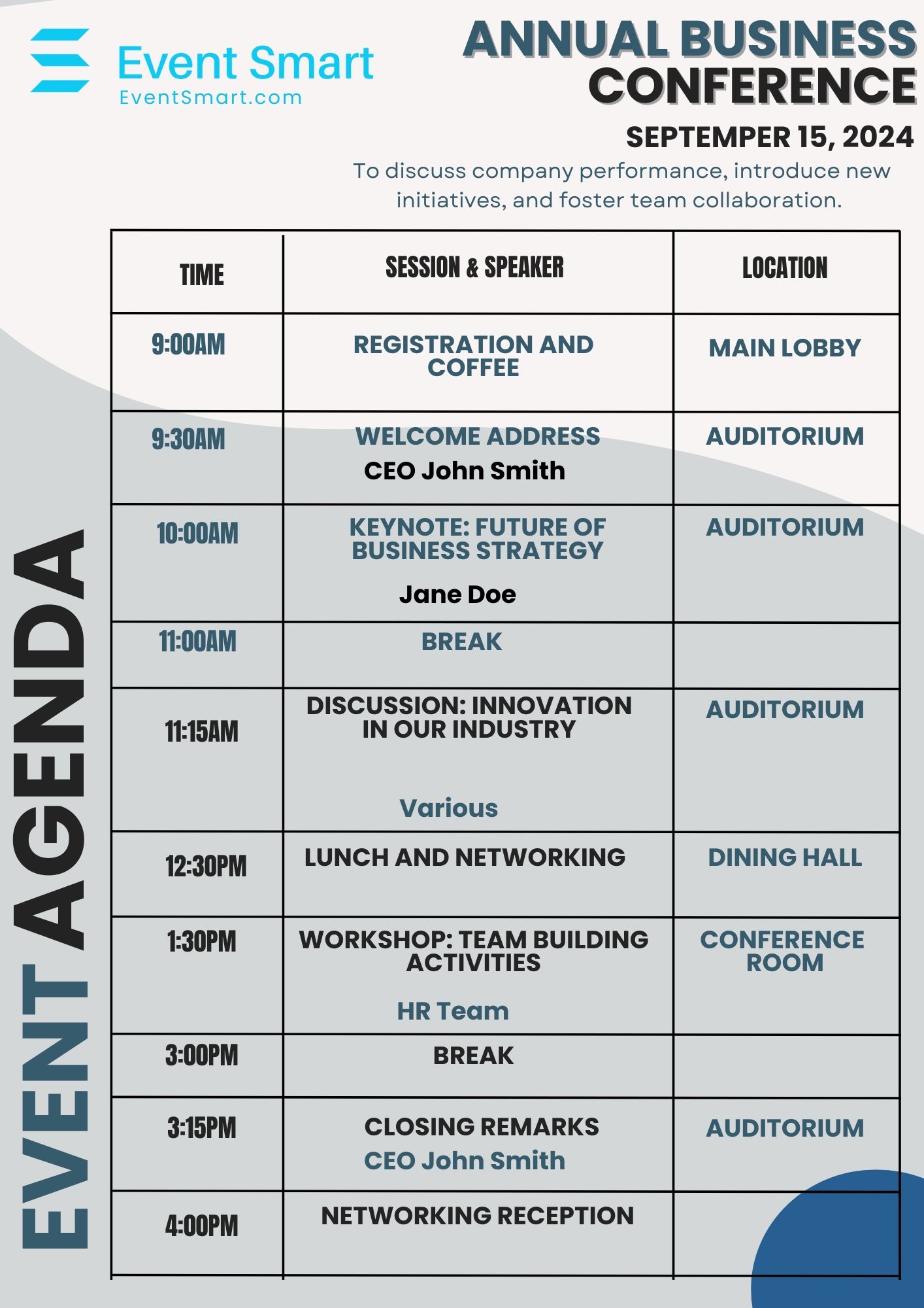 Event Agenda Your Key To A Flowless Event Event Smart