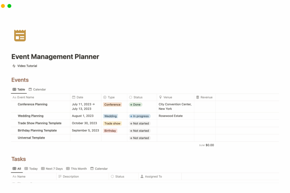 Event Management Planner Template Notion Marketplace