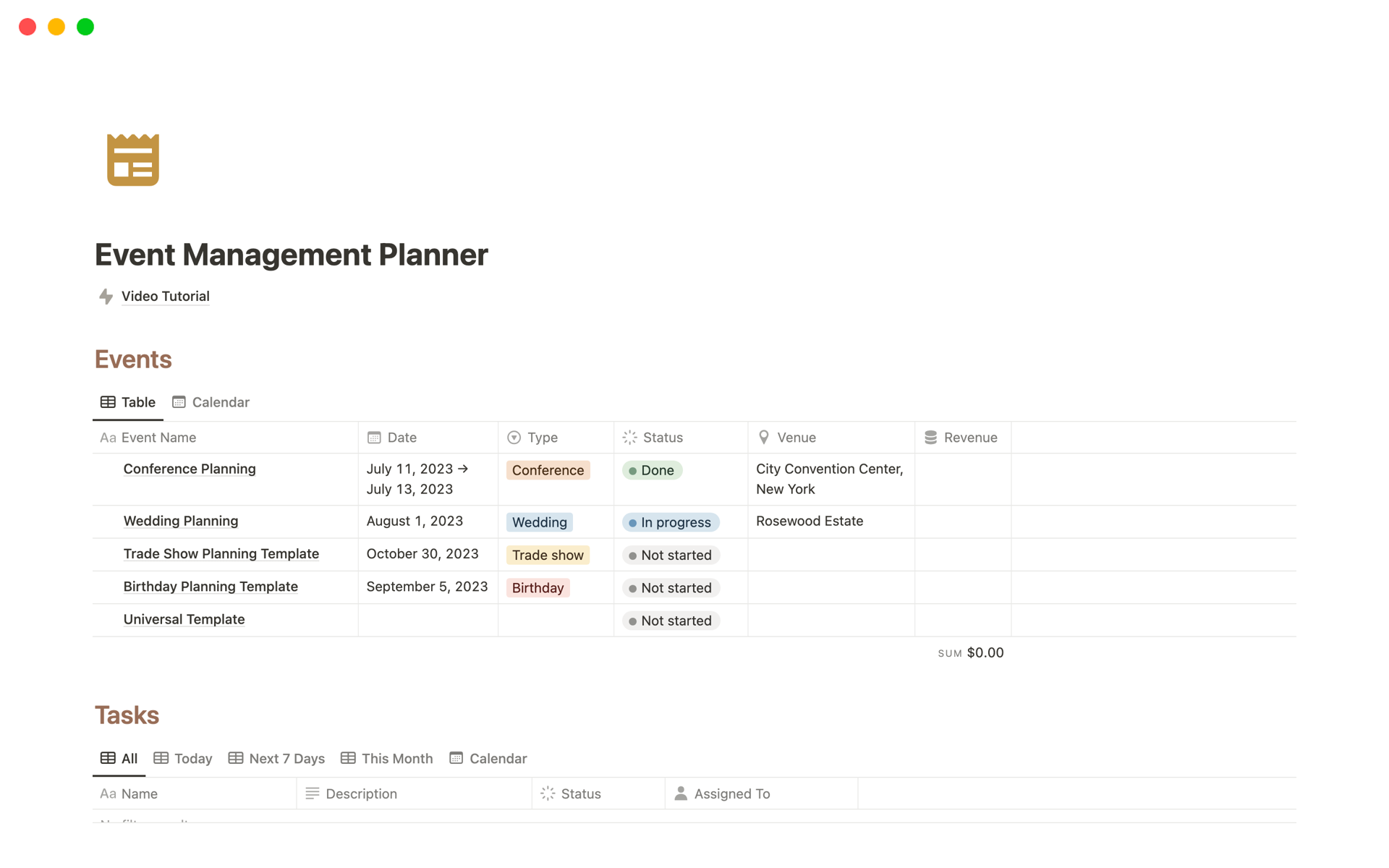 Event Management Planner Template Notion Marketplace