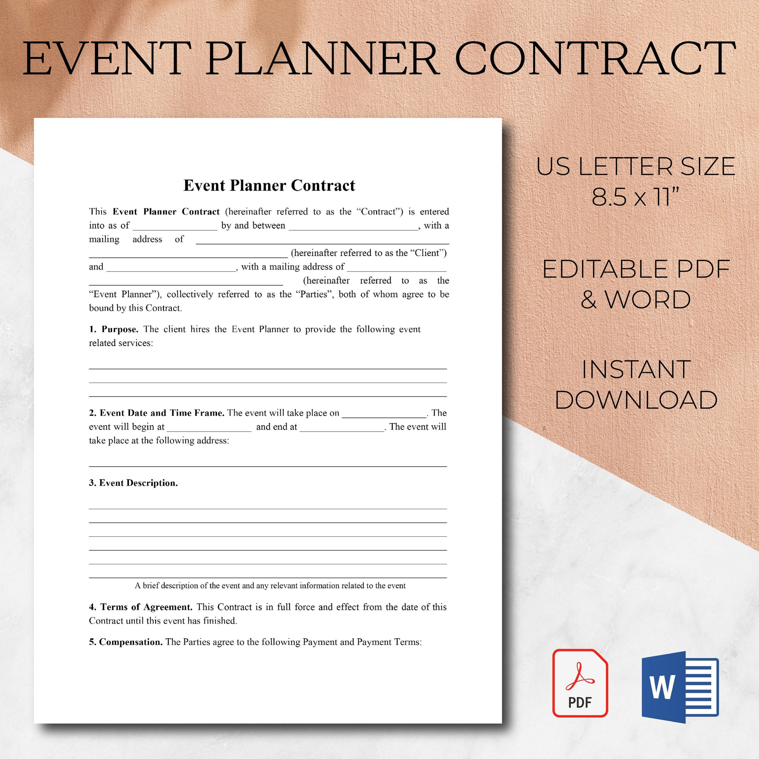 event planner contract template