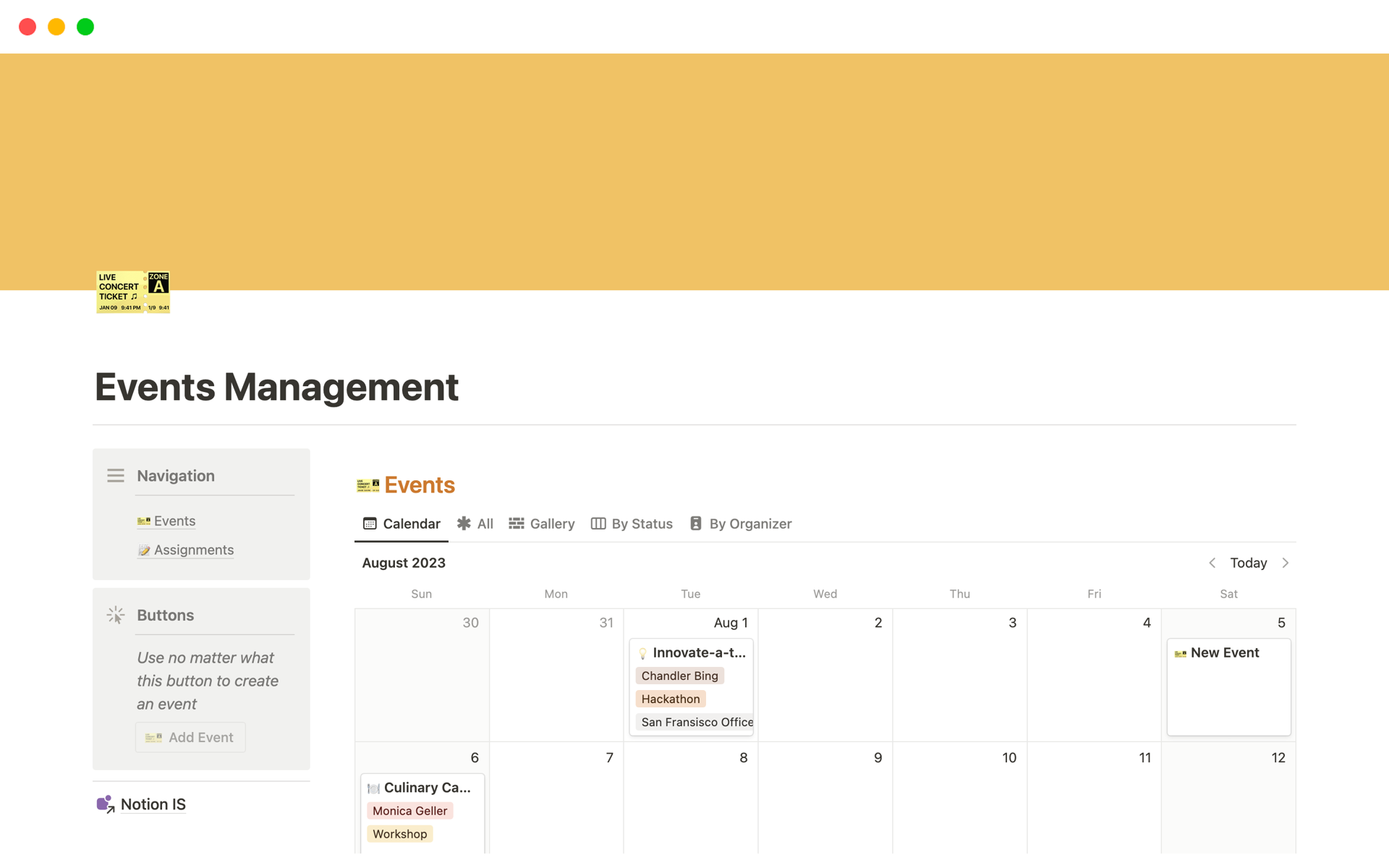 Events Management Template By Ivy Saskia Notion Marketplace