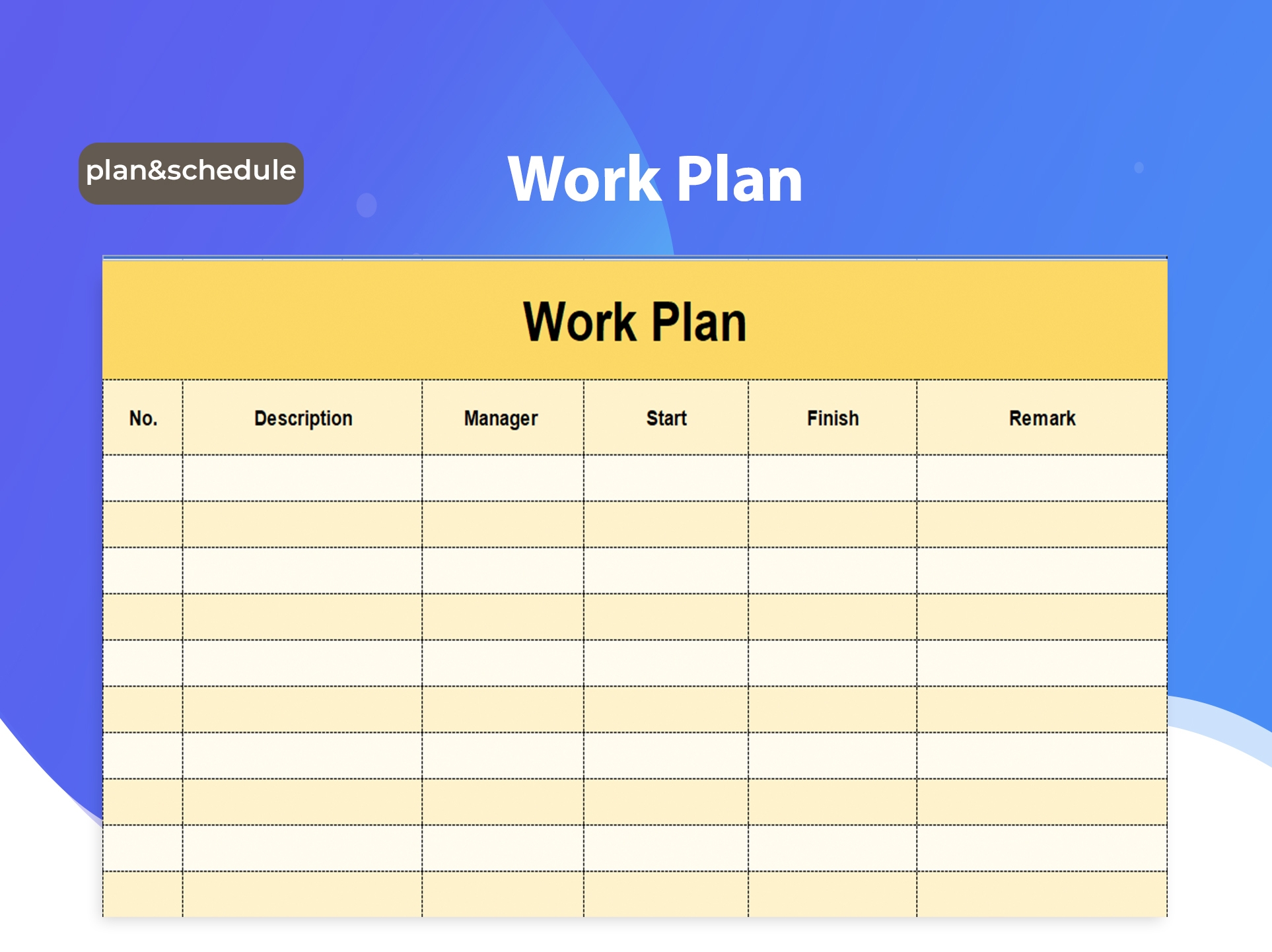 free work plan template