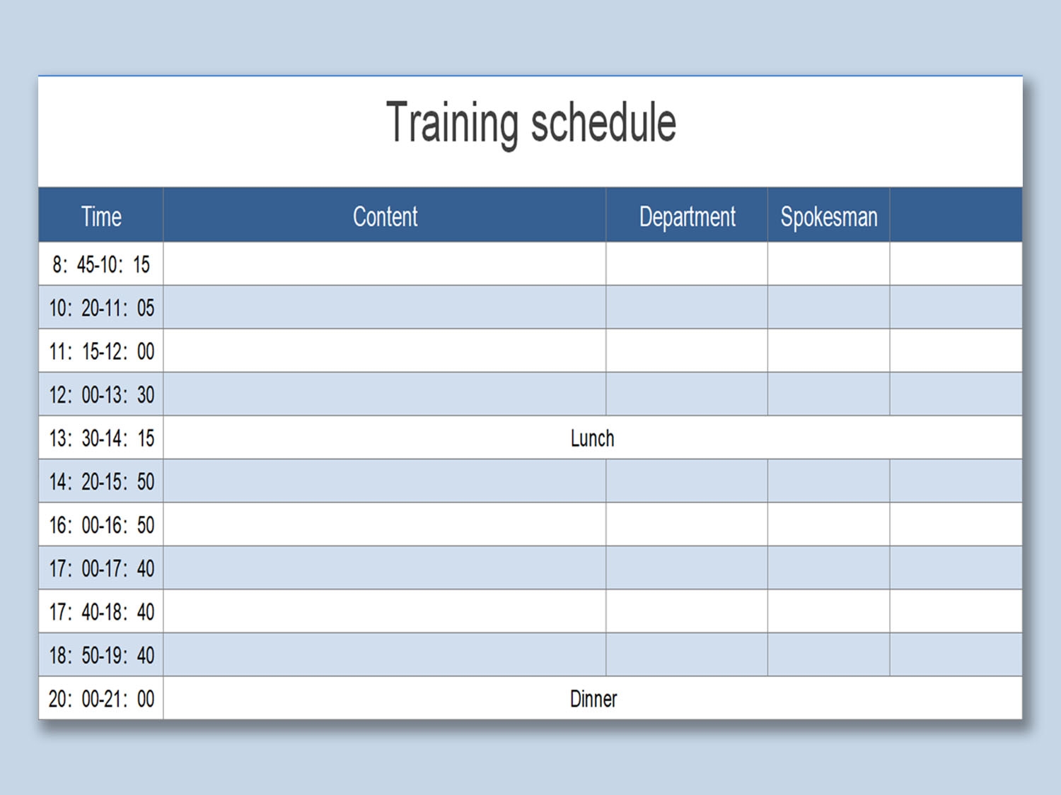 EXCEL Of Timeline Training Schedule xlsx WPS Free Templates