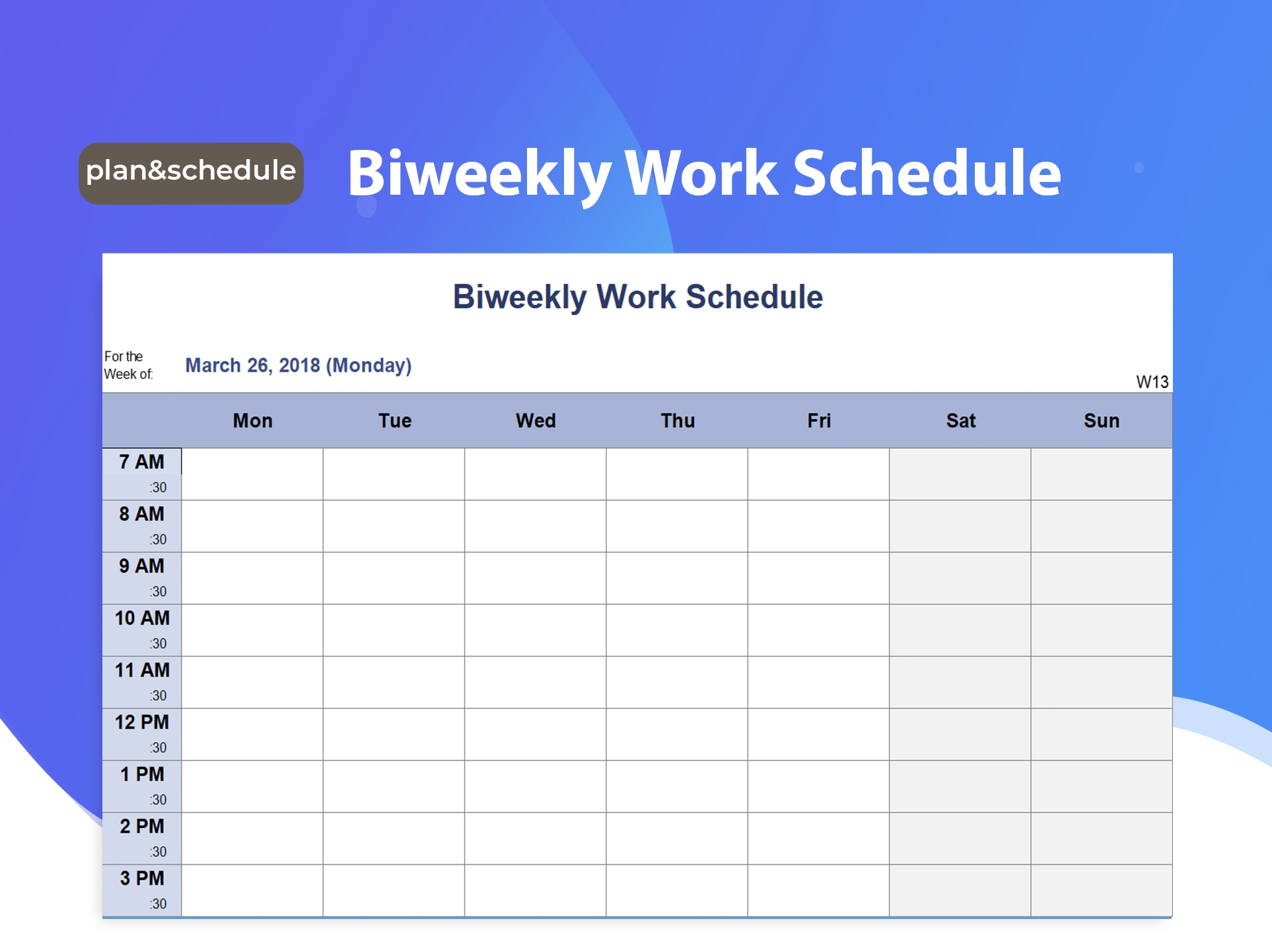 free excel work schedule template
