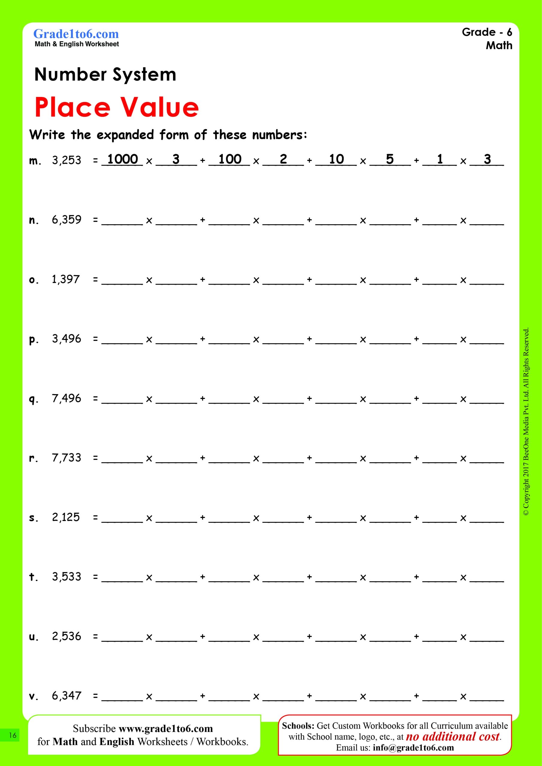 numbers in expanded form worksheet