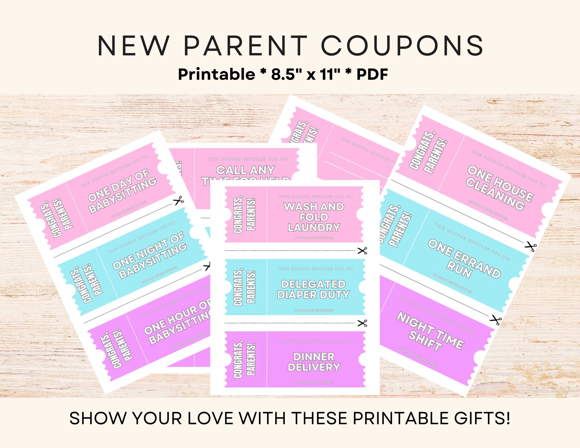 Expecting Parent Coupon Book Printable Babysitting Coupons New Mom And Dad Unique Gift Ideas Baby Shower Gift For First Time Parents Etsy