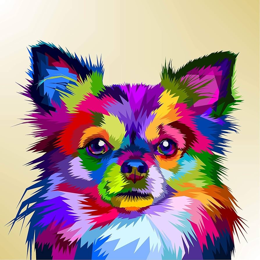 EzPosterPrints Dog Posters Cubism Colorful Cute Dogs Poster Printing Wall Art Print For Home Office Decor Colorful Dog 5 24X24 Inches Amazon ca Home