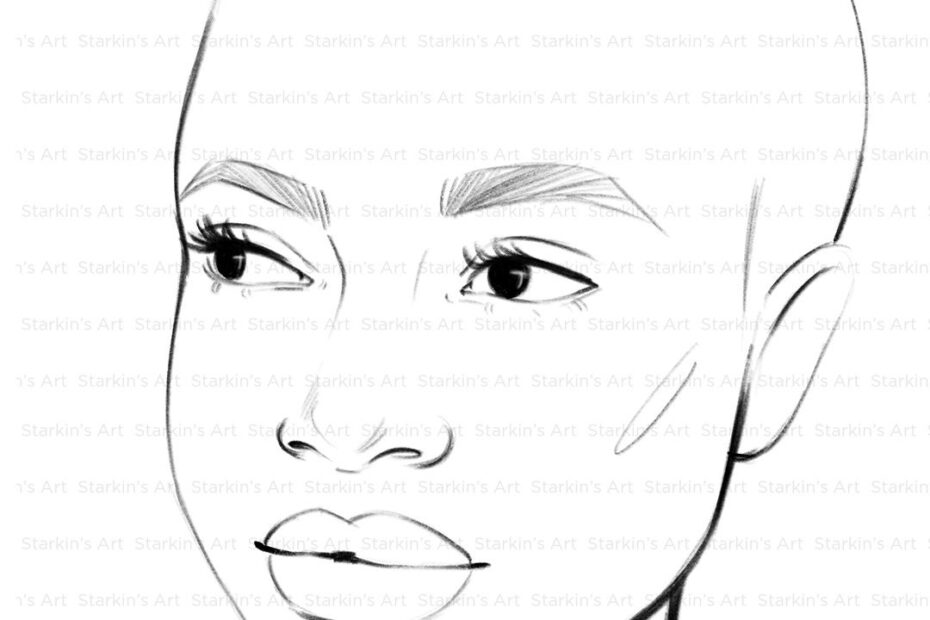 Face Template Fashion Face Templates Drawing Template For Artists Sample Faces Fashion Illustration Template Cricut Png Procreate Svg Etsy