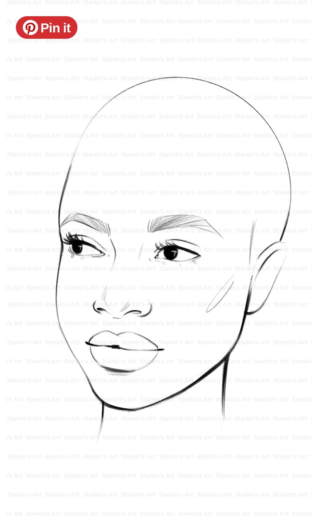 Face Template Fashion Face Templates Drawing Template For Artists Sample Faces Fashion Illustration Template Cricut Png Procreate Svg Etsy