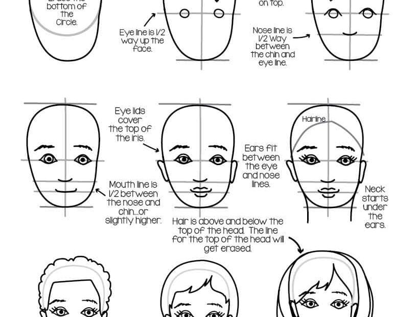 Facial Proportions Drawing Handout