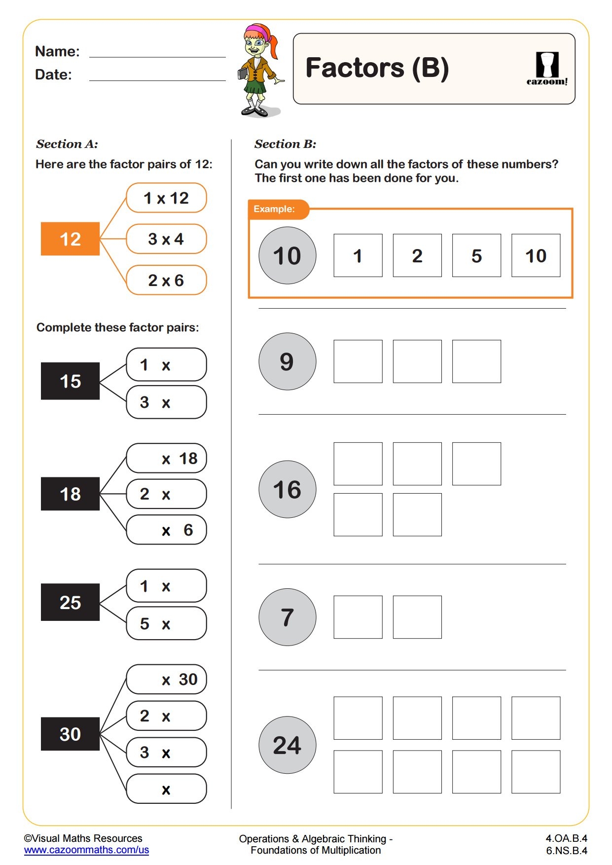Factors B Fun And Engaging 4th Grade PDF Worksheets