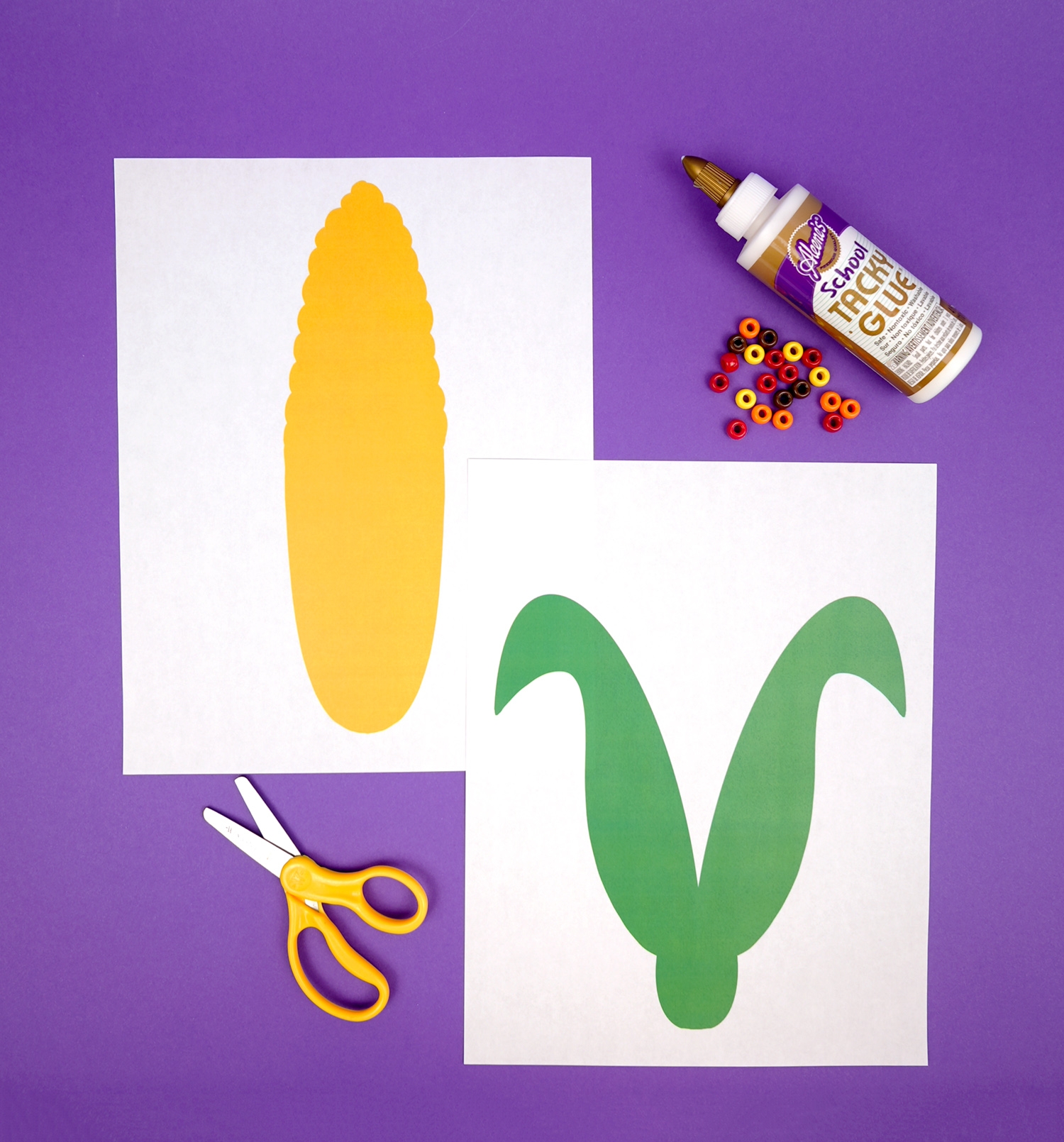Fall Preschool Craft Paper Beaded Corn Happiness Is Homemade