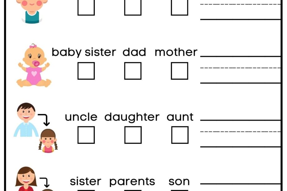 Family Vocabulary Read Check And Write Activity For K5 Students