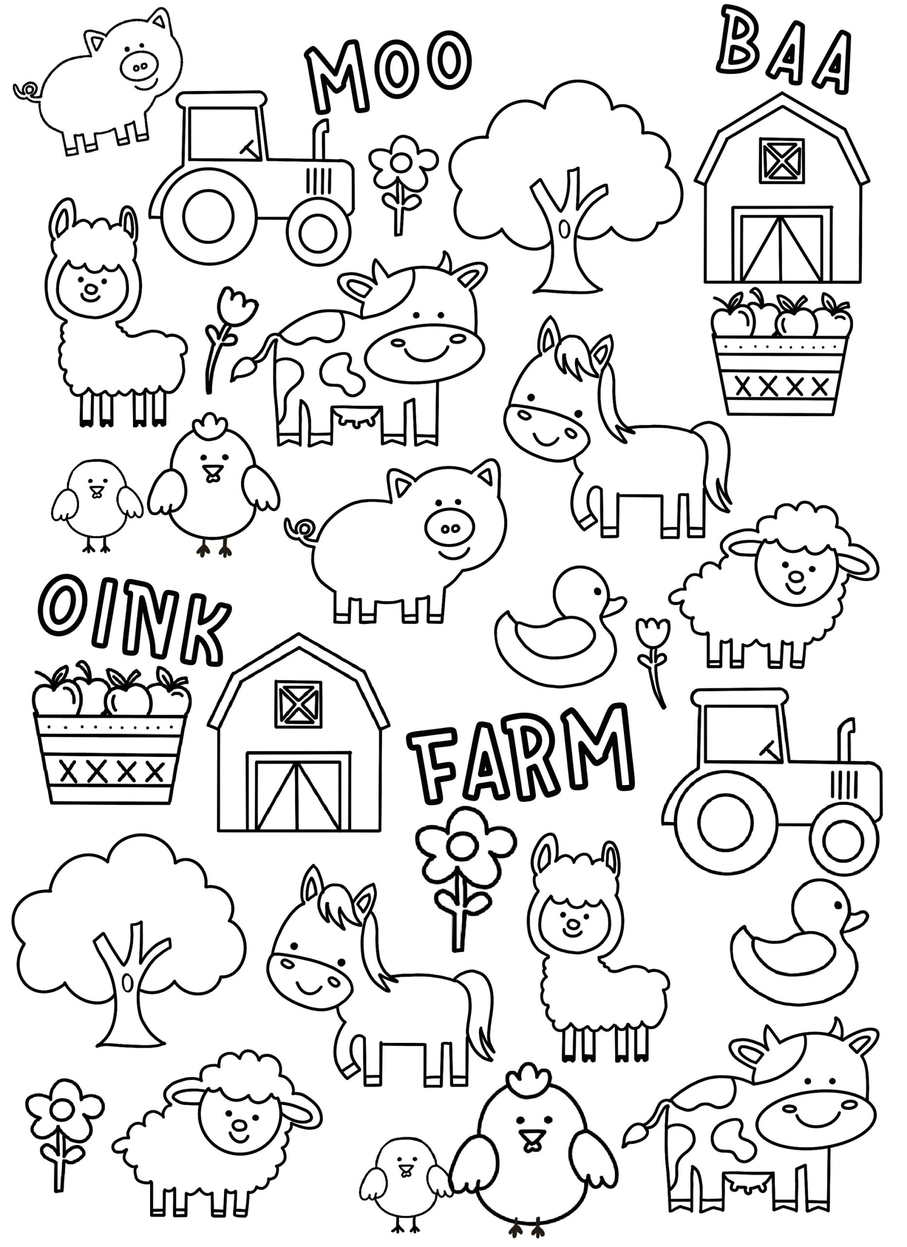 Farm Animals Coloring Page Animals Coloring Page farm Animal Coloring Book Page Animal Coloring Farm Page kids Farm Coloring Pages Etsy Hong Kong