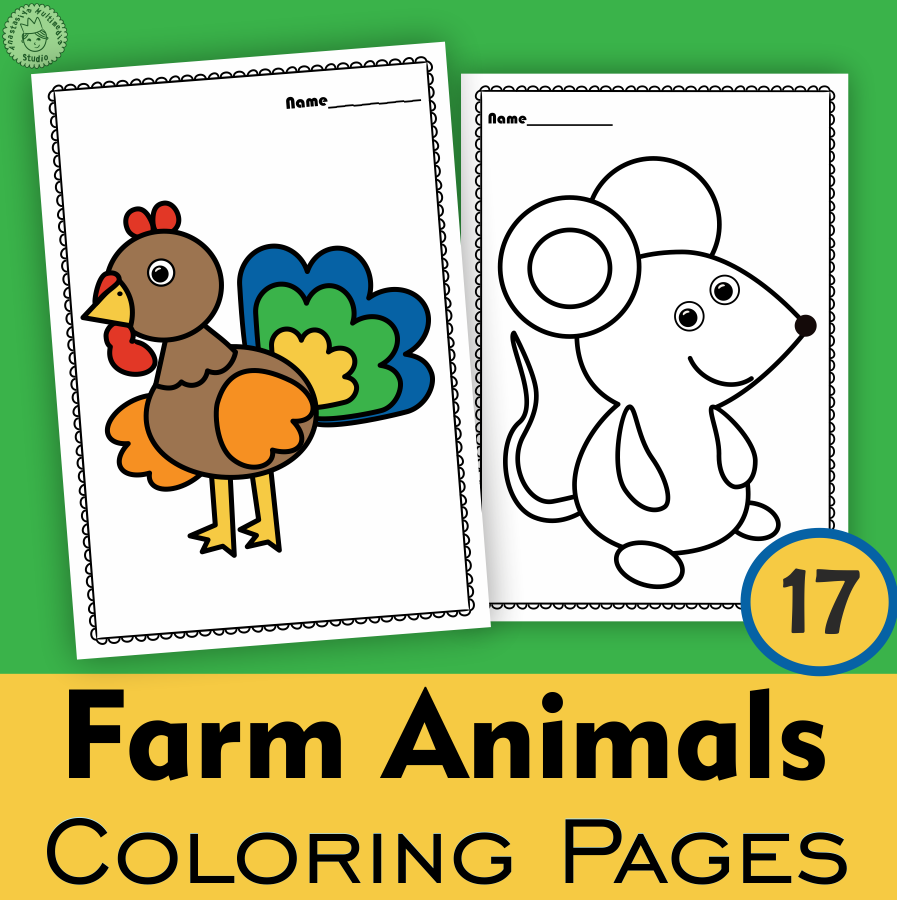 printable coloring pages farm animals