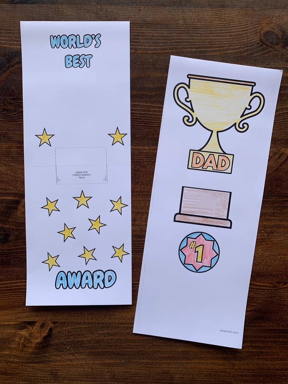 printable trophy card template