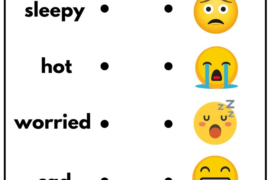 Feelings And Emotions Read And Match Worksheet For Children And Worksheets Library