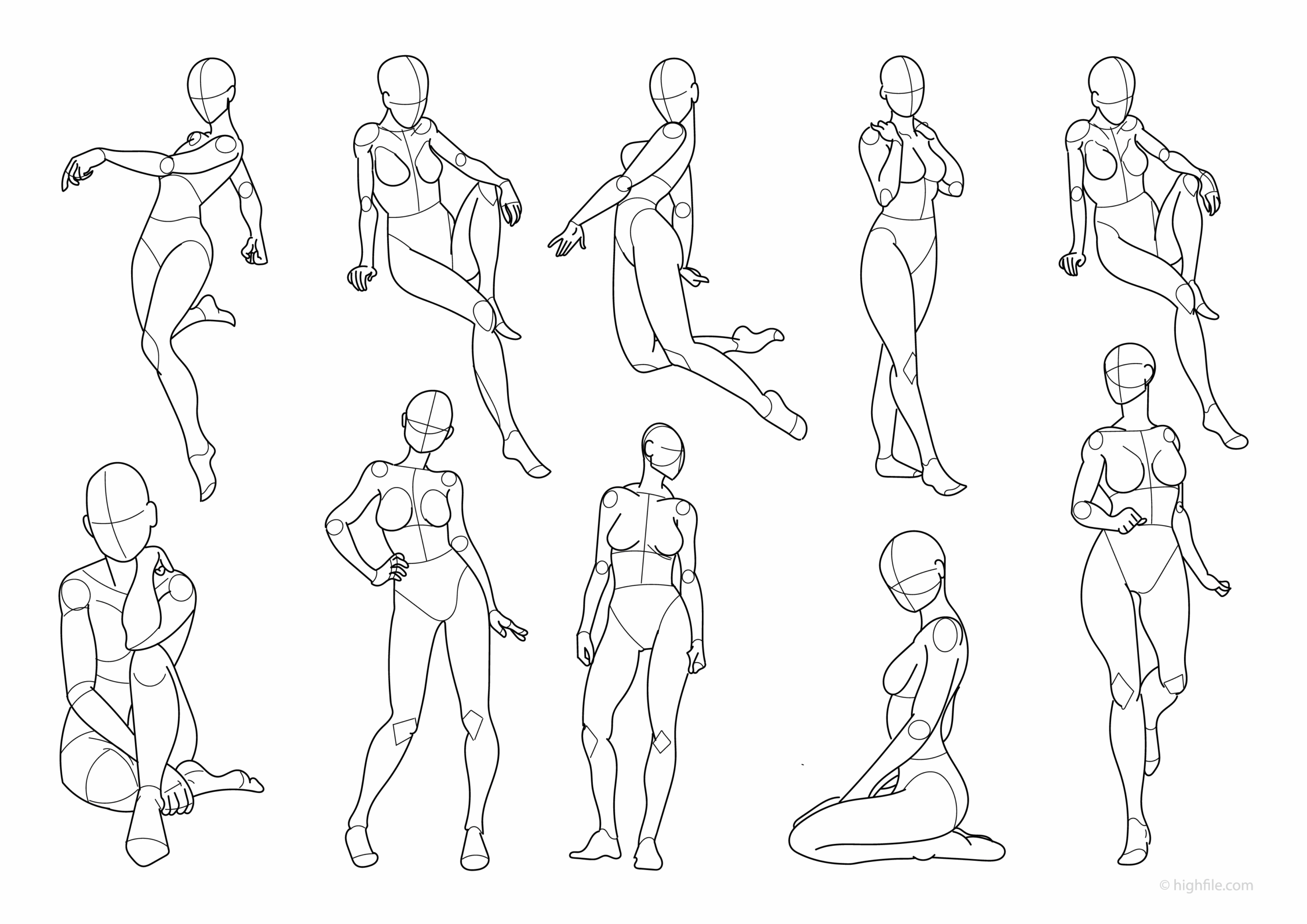 Female Body Shape Outline PDF Highfile