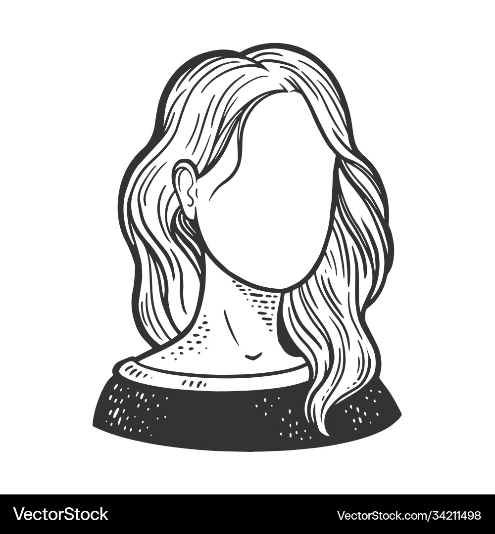 Female Face Template Sketch Royalty Free Vector Image