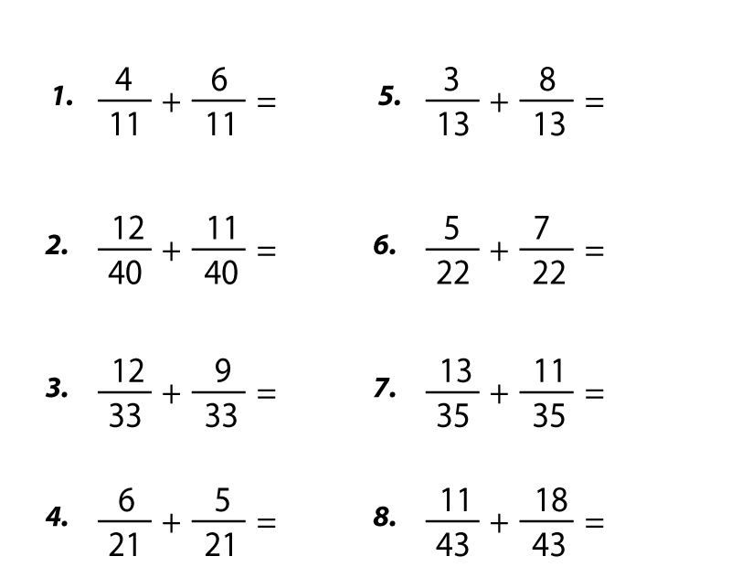 Fifth Grade Adding Fractions Worksheet