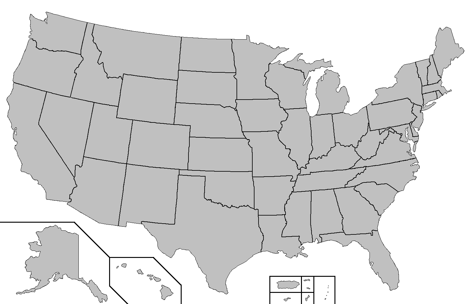 blank map of the usa printable
