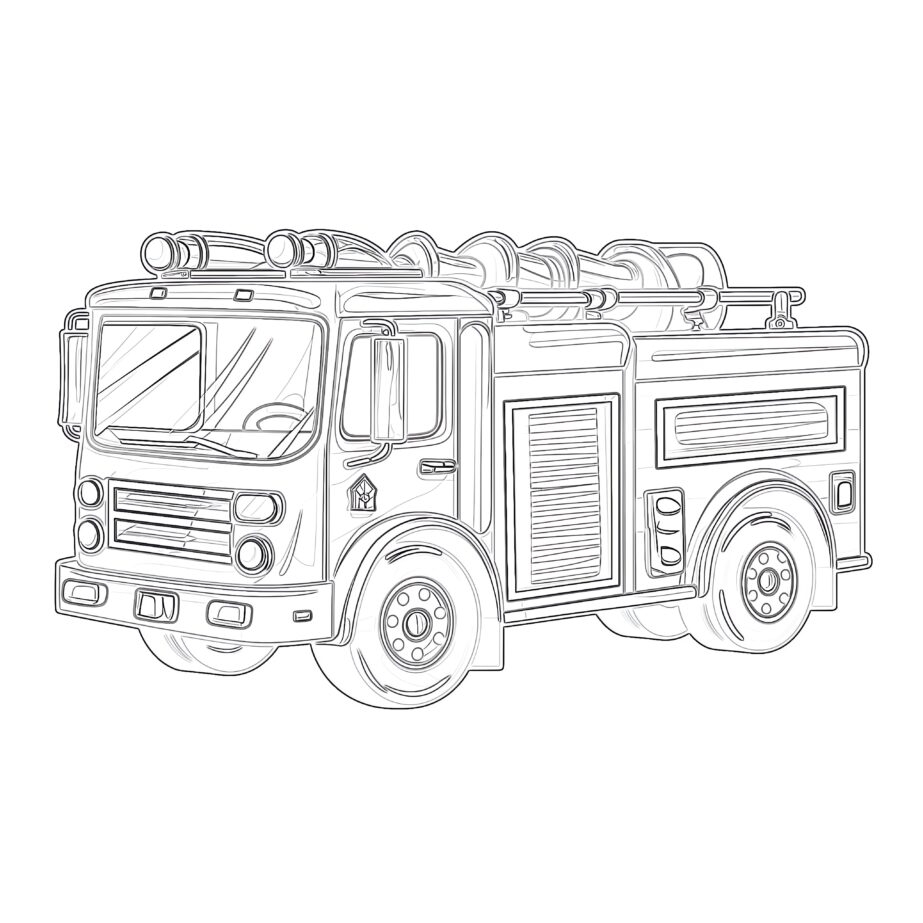 Firetruck Coloring Pages Mimi Panda