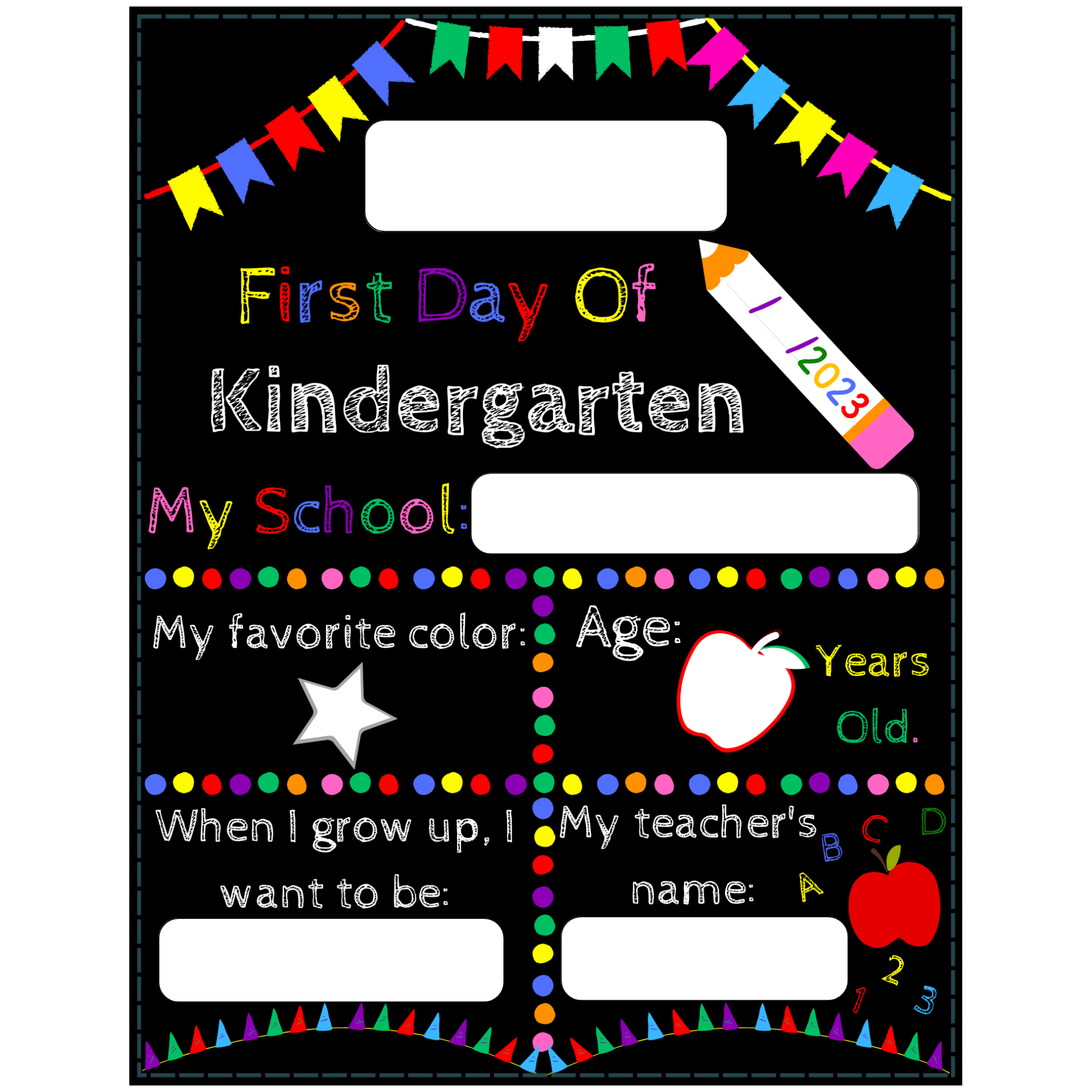 First Day Of Kindergarten Sign first And Last Day Of School Sign Printable