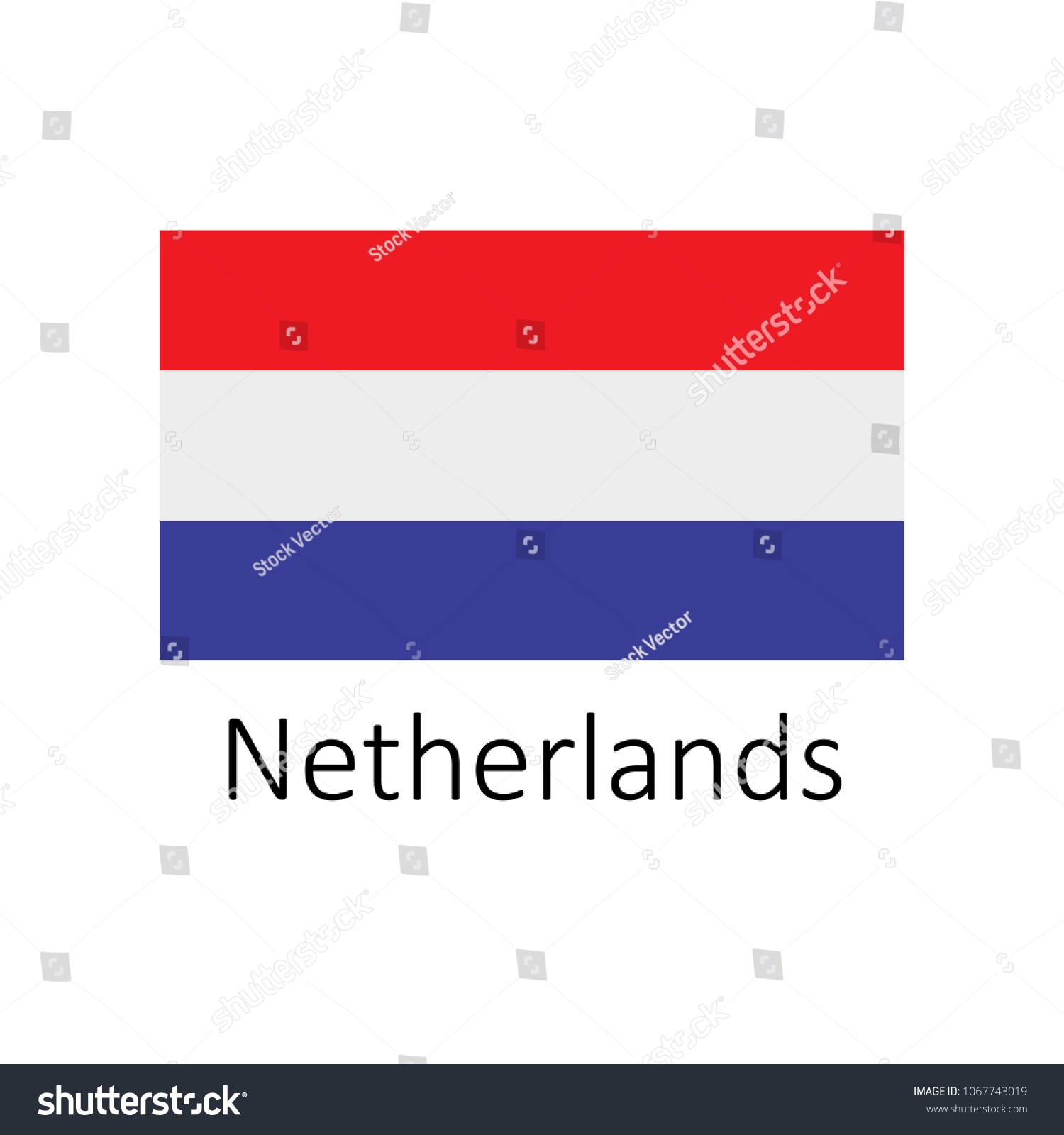 Flag Netherlands Name Illustration Official Colors Stock Illustration 1067743019 Shutterstock