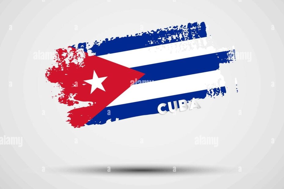 Flag Of Cuba Vector Illustration Of Grunge Brush Stroke With