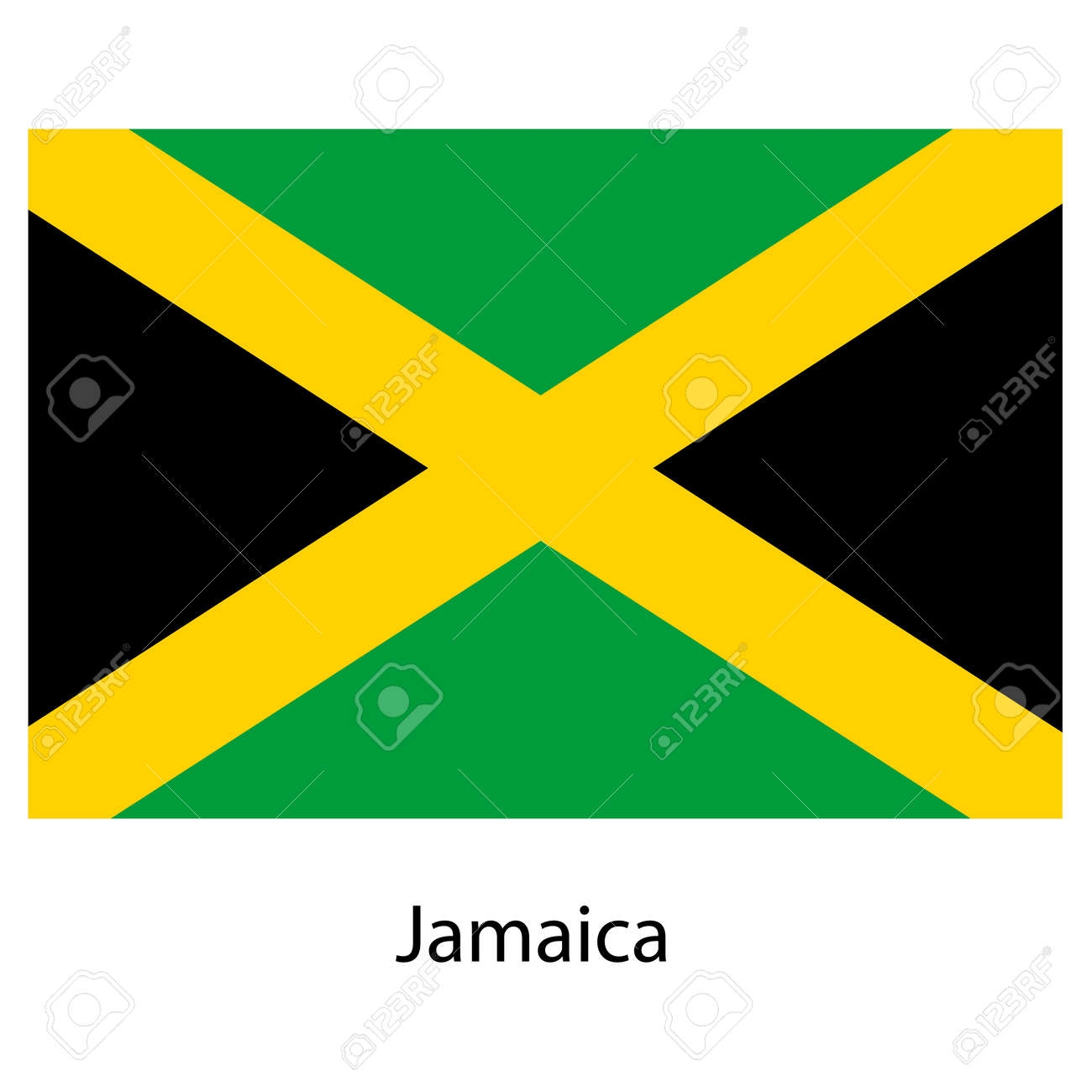 Flag Of The Country Jamaica Vector Illustration Exact Colors Stock Photo Picture And Royalty Free Image Image 32171395 