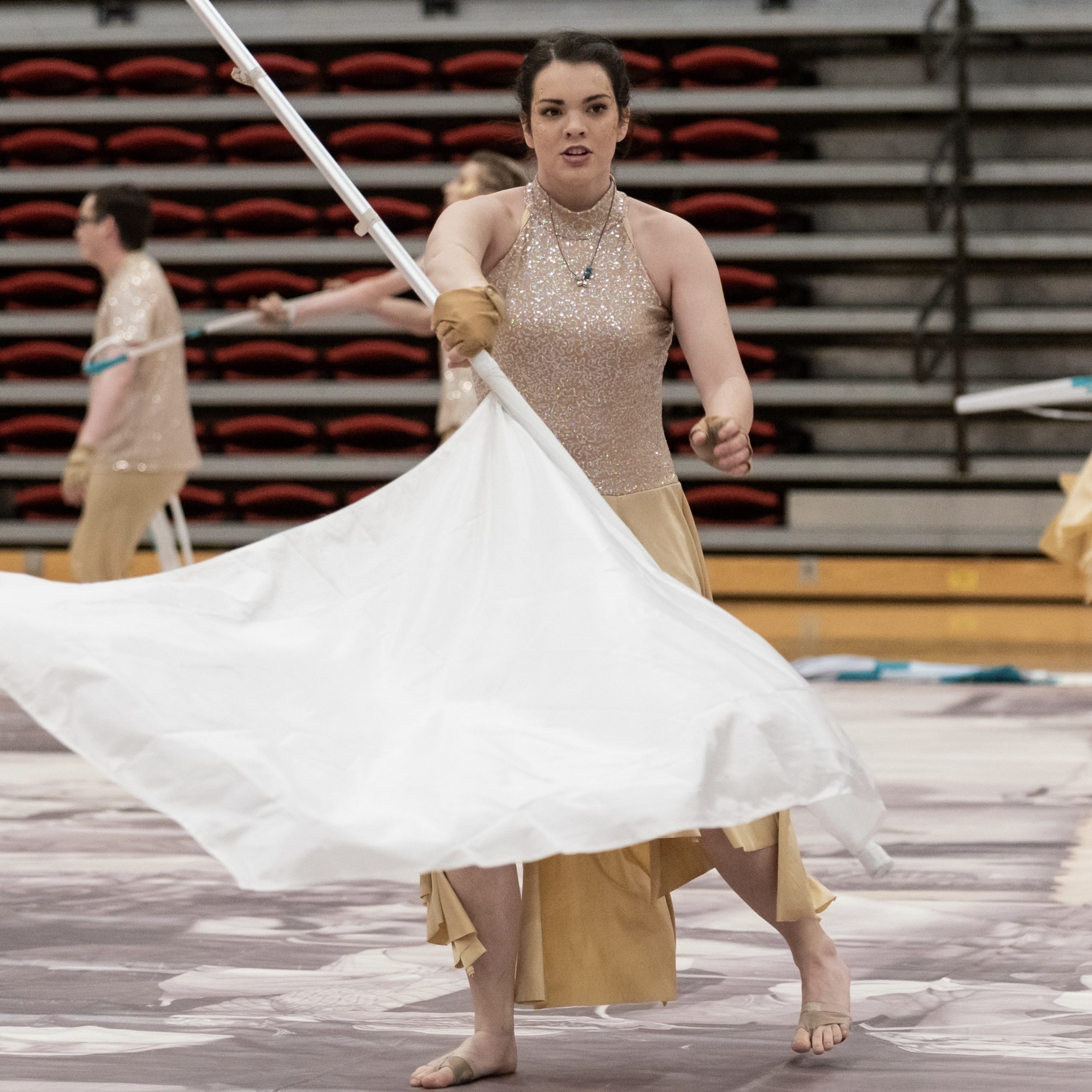 color guard spinning flags